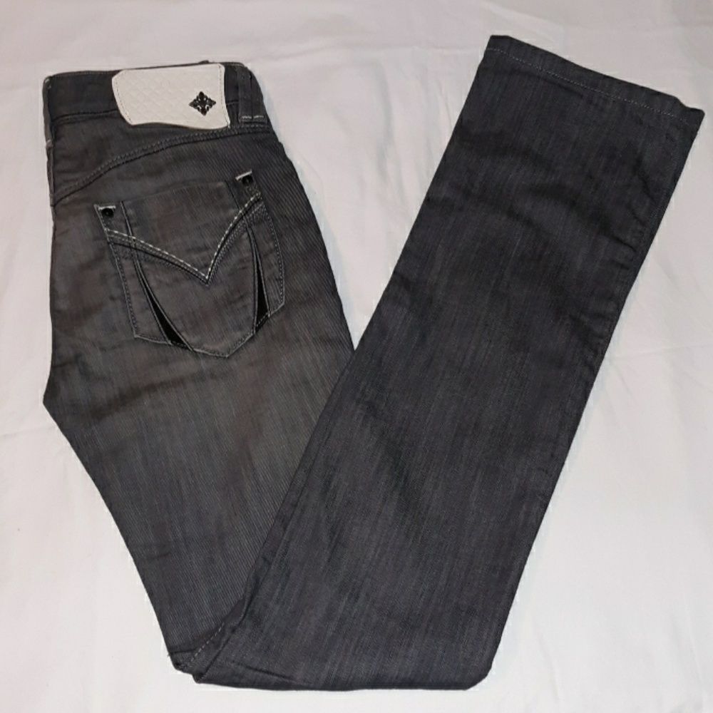 USA Made Monarchy‎ Grey Straight Boot Cut Jeans 25
